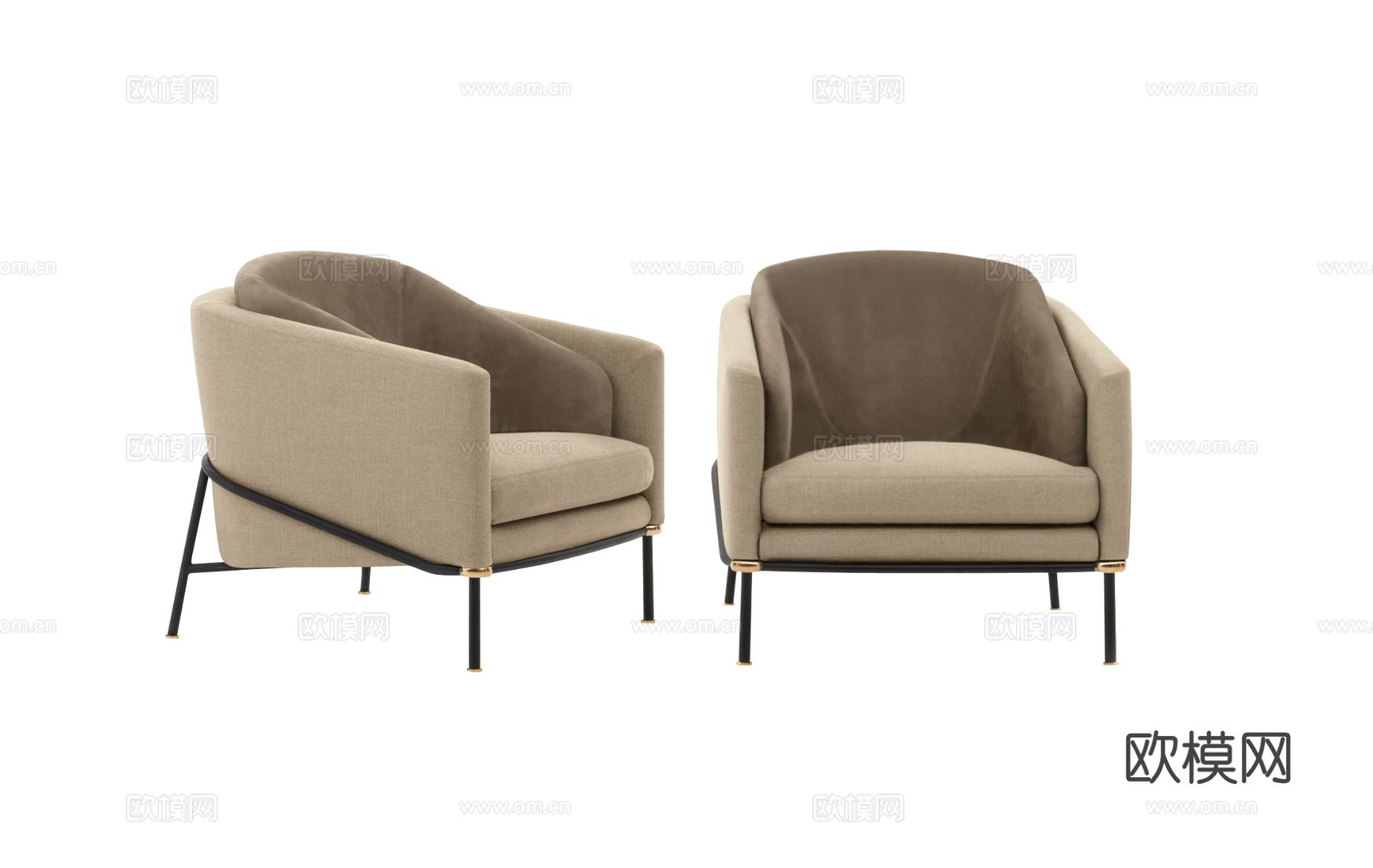 Minotti FIL NOIR扶手椅3d模型