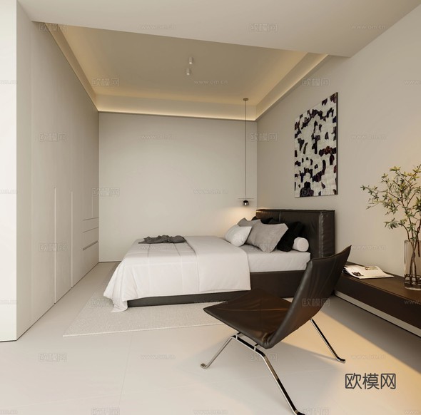 現(xiàn)代簡約大平層效果圖下載(渲染圖4)
