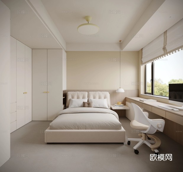 現(xiàn)代簡約大平層裝修效果圖下載(渲染圖10)