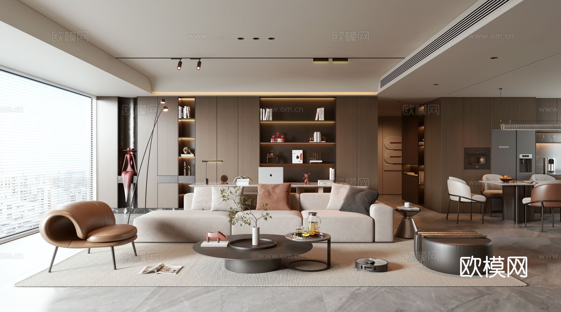 现代客餐厅3d模型下载