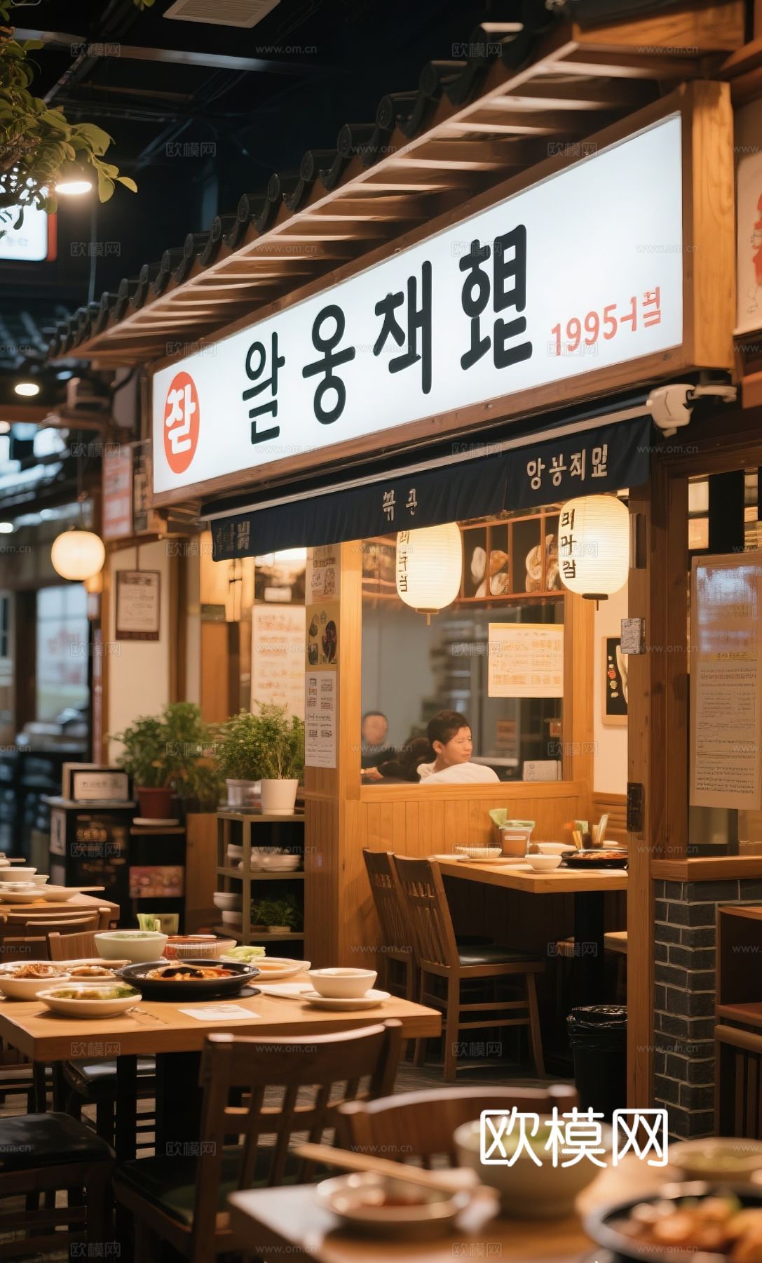 韩国料理店 餐饮空间 韩国料理装修效果图下载（渲染图5）
