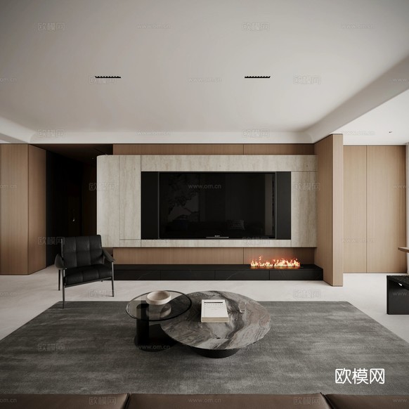 現(xiàn)代意式大平層裝修效果圖下載(渲染圖11)