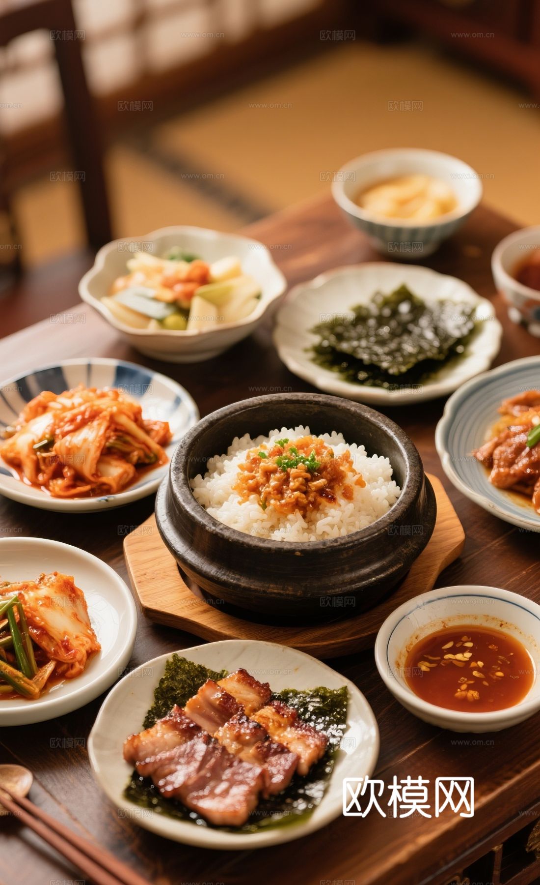 韩国料理店 餐饮空间 韩国料理装修效果图下载（渲染图1）