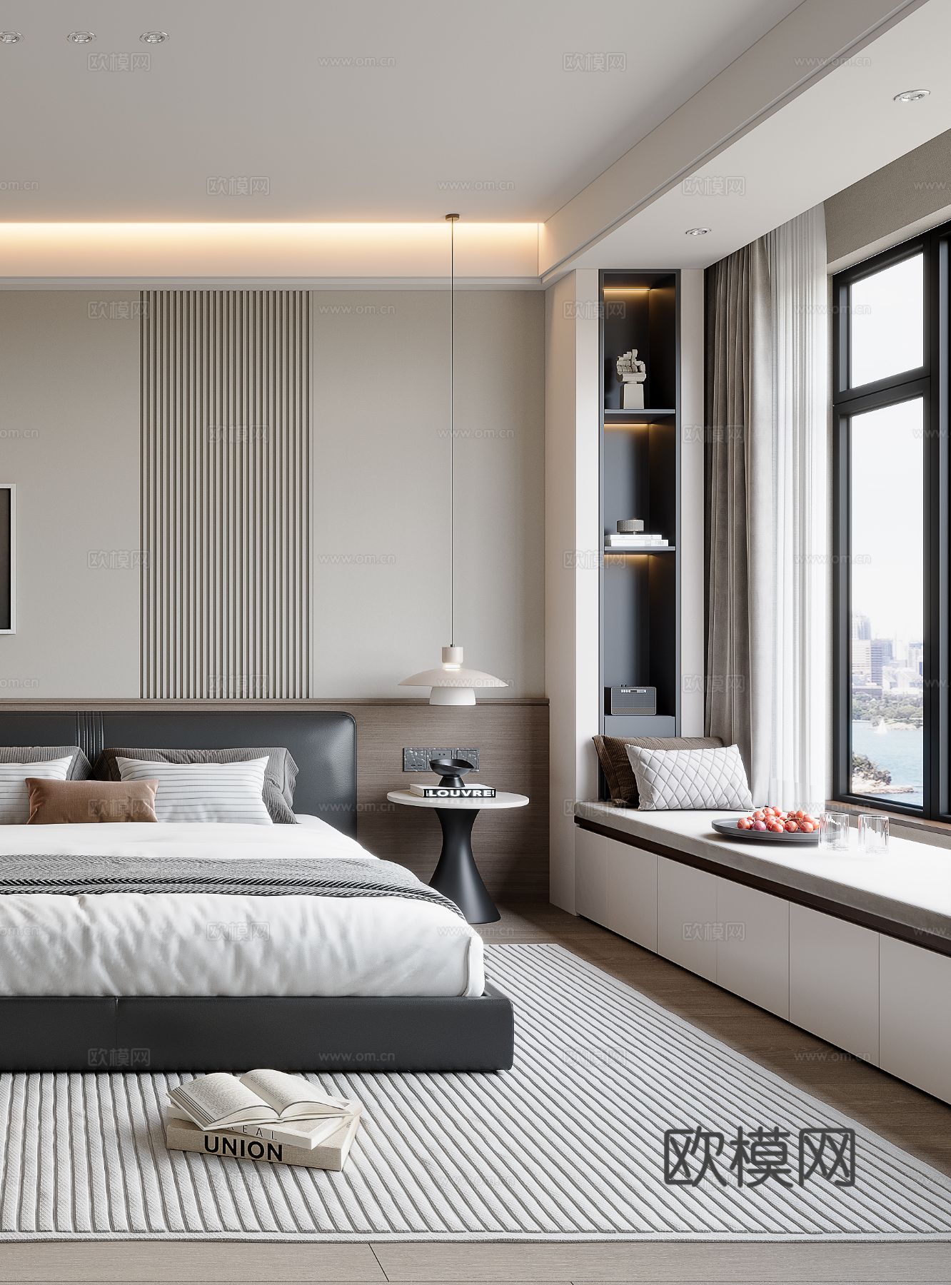 现代卧室3d模型下载（渲染图3）