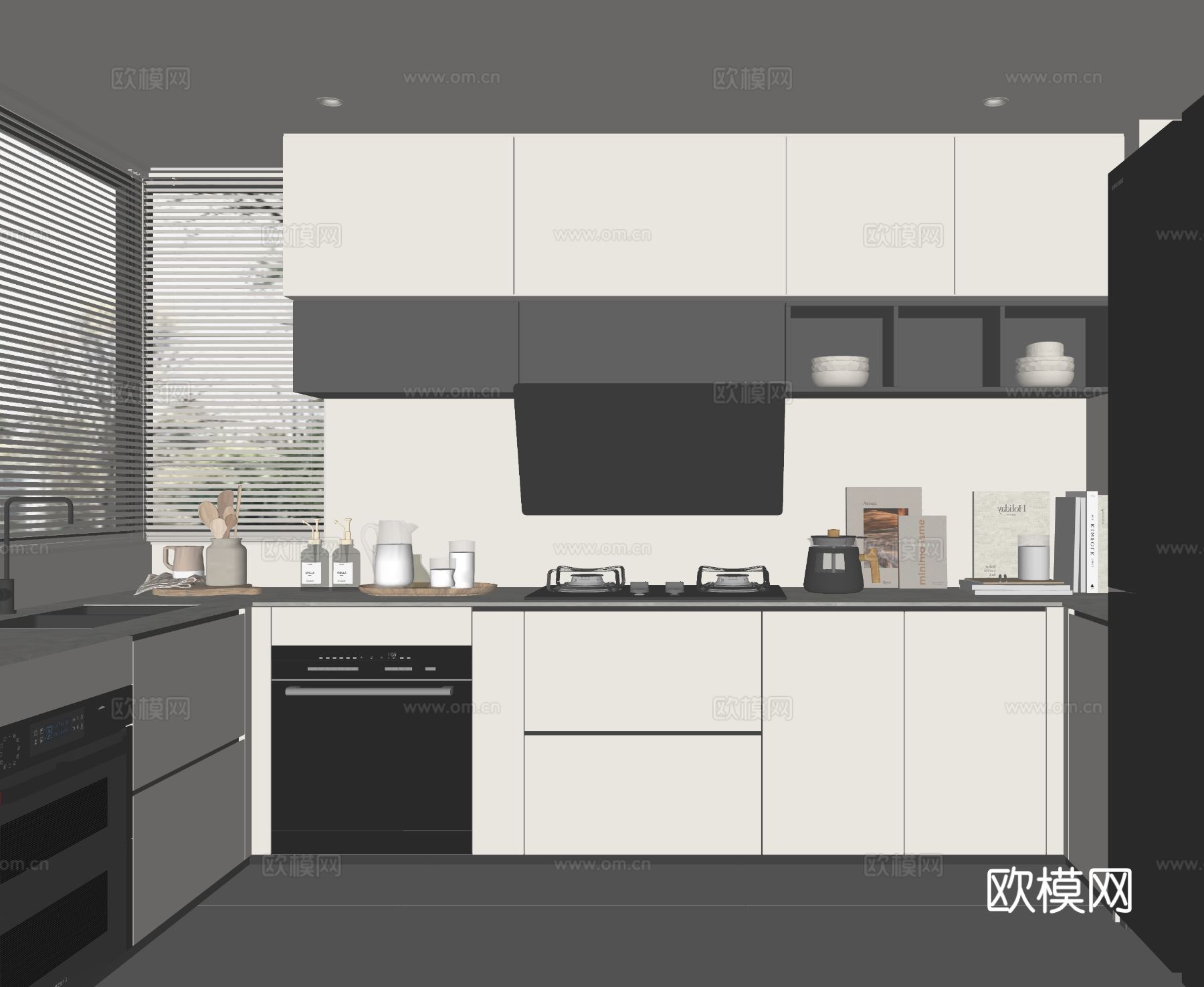 现代家居厨房su模型