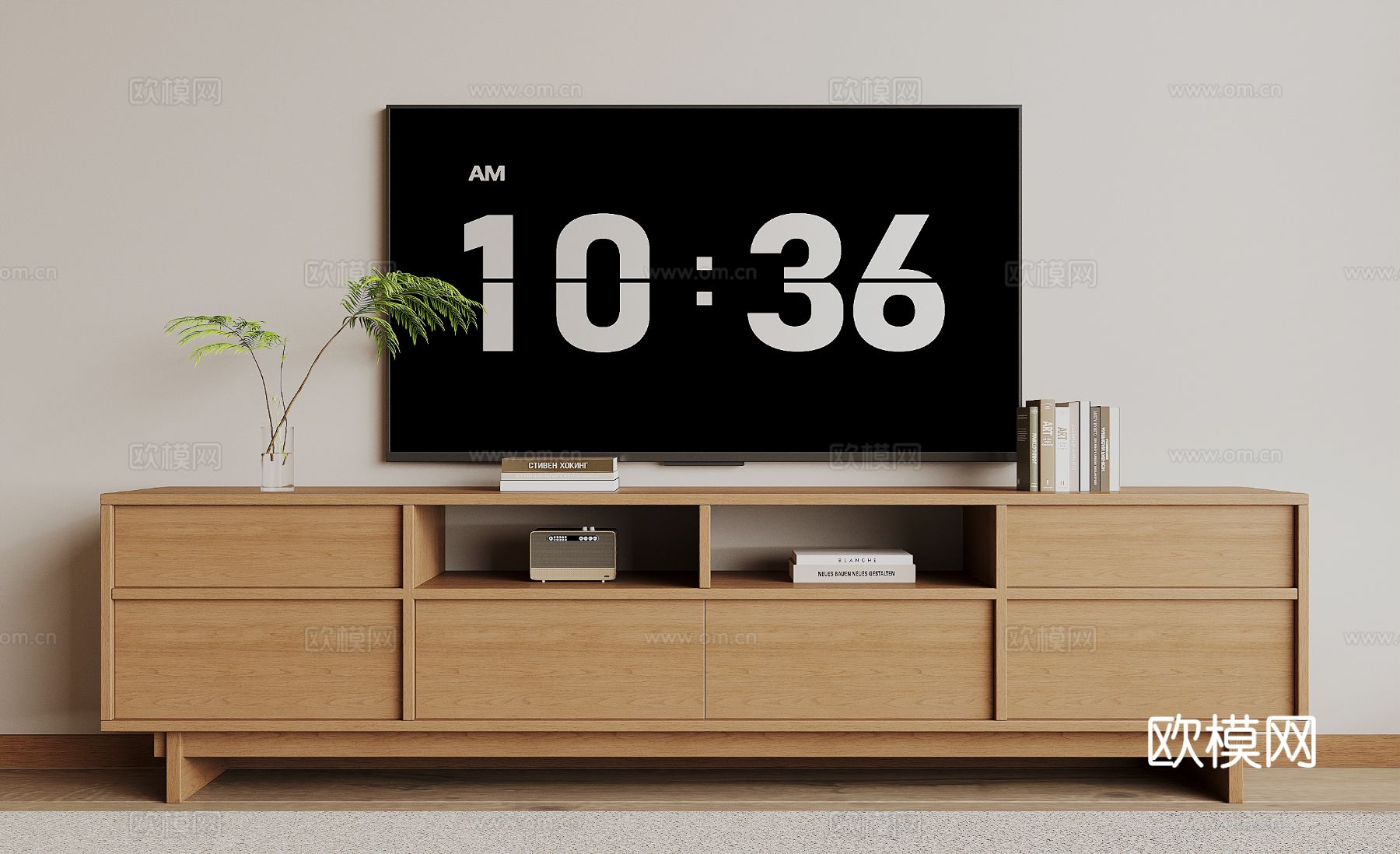 现代电视柜3d模型下载