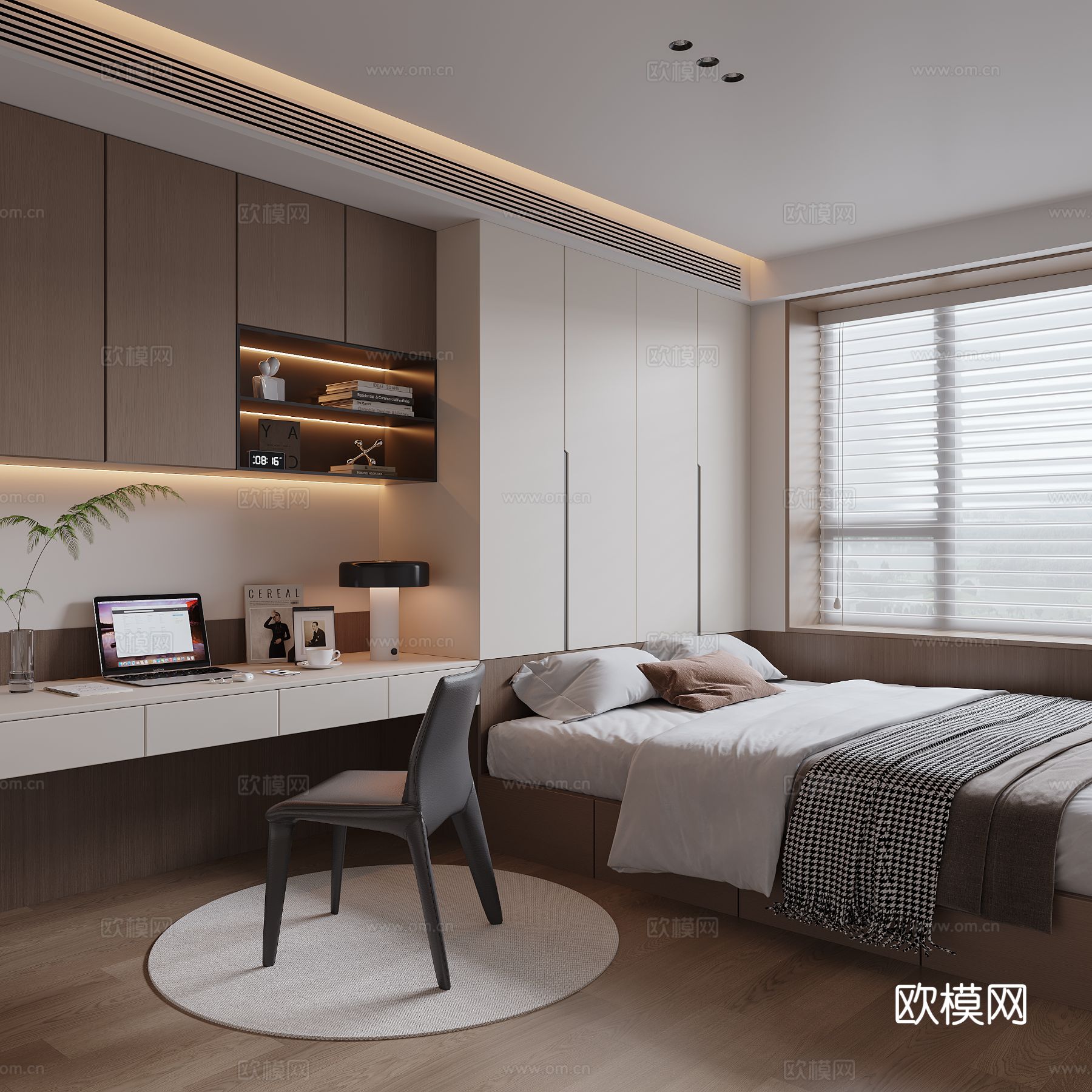 现代榻榻米卧室3d模型
