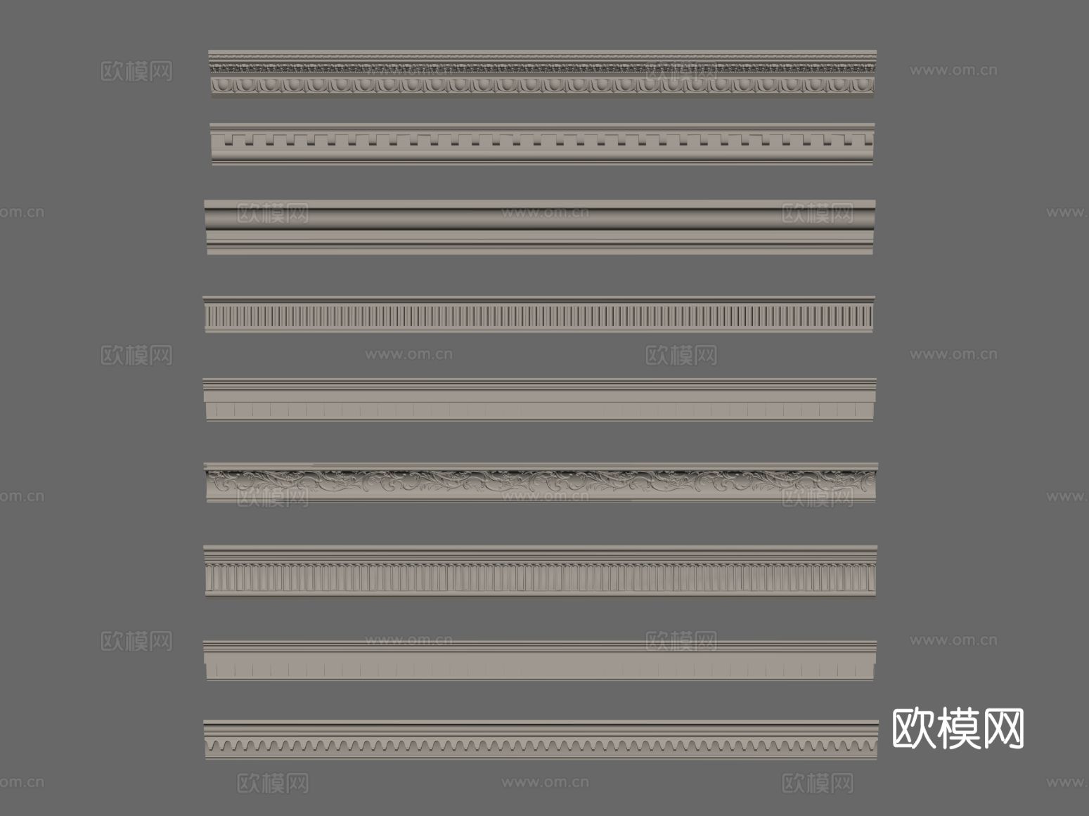 法式线条 石膏线su模型下载（渲染图2）