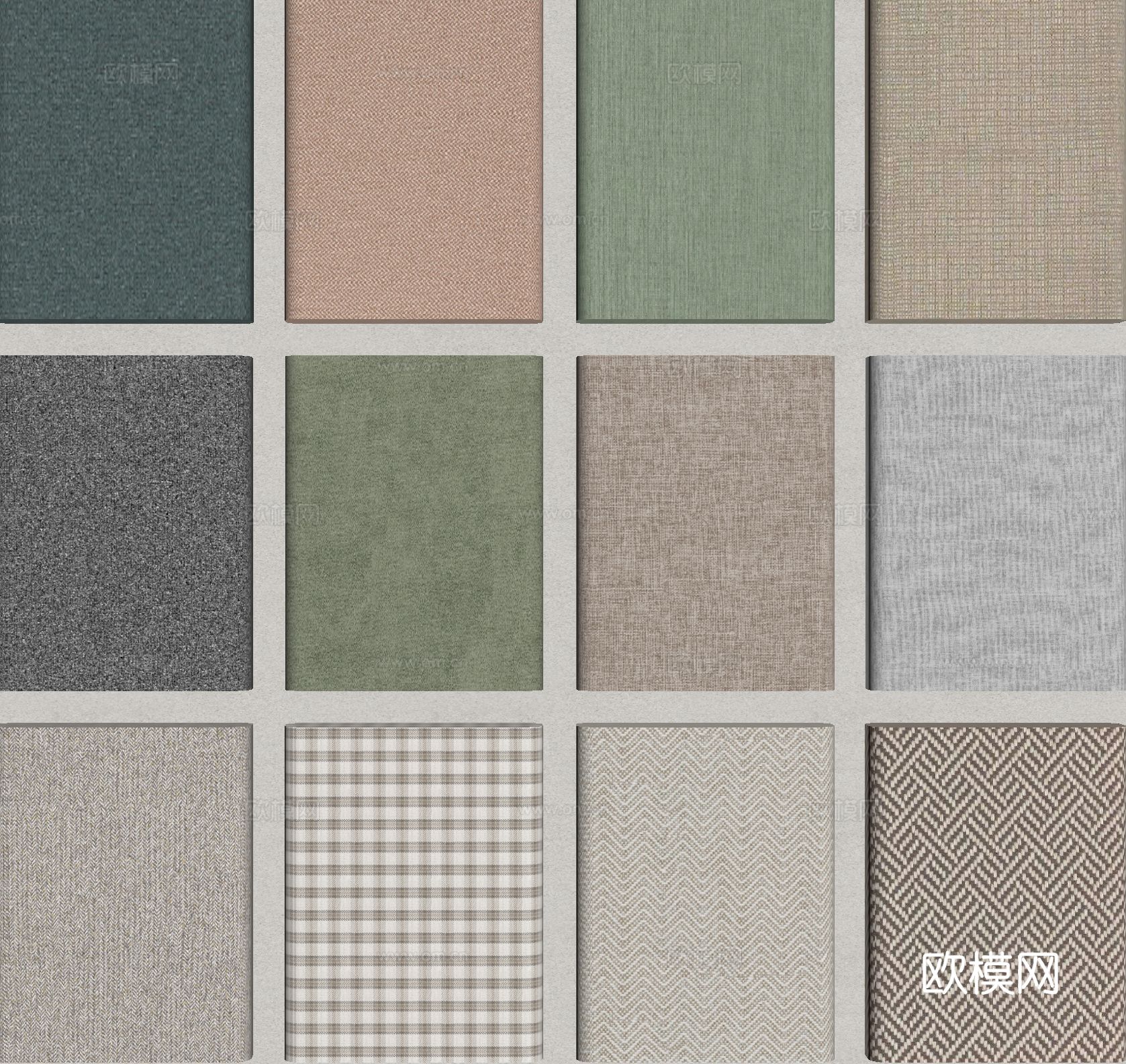 布纹 布料 墙布 护墙板su模型