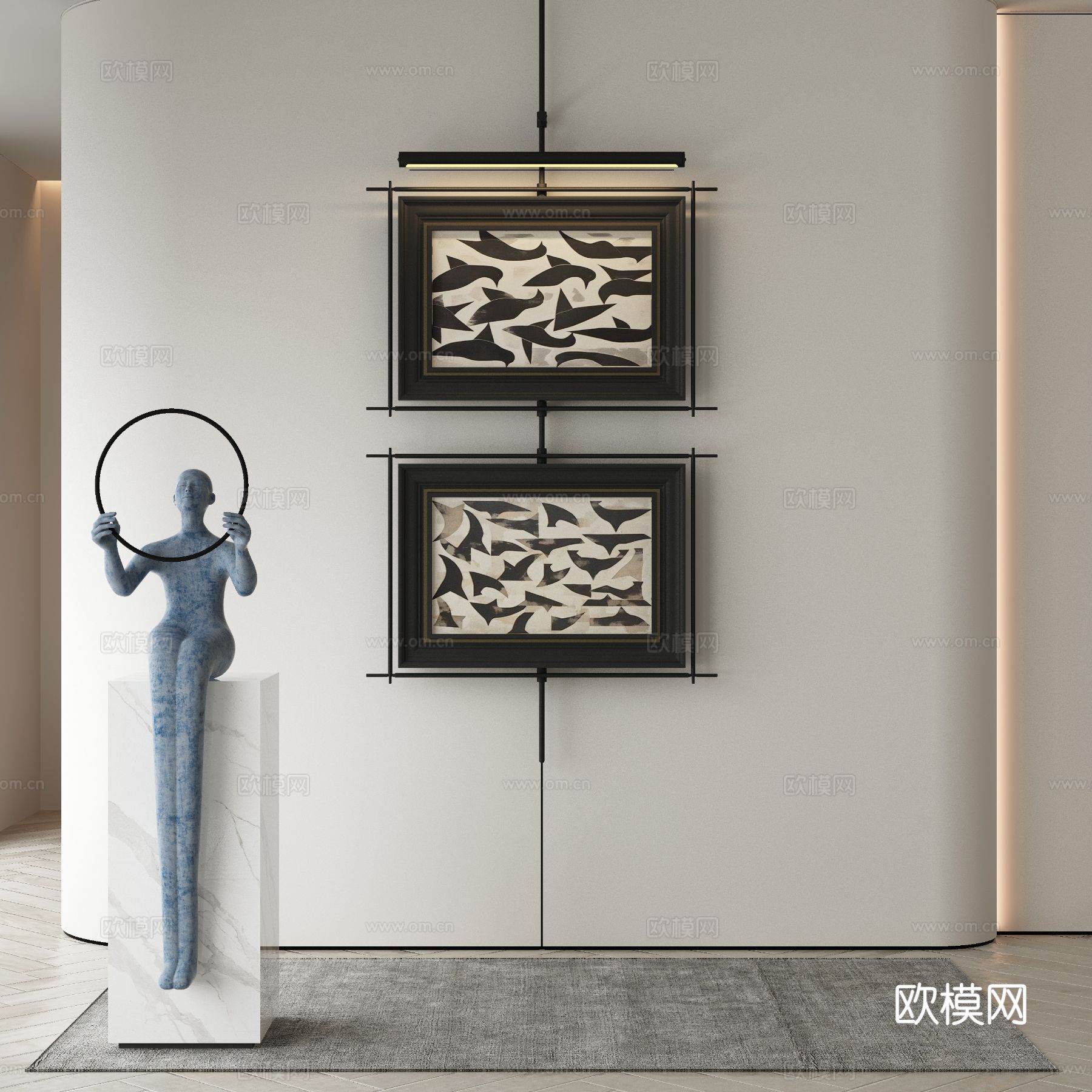 侘寂挂画 油画3d模型
