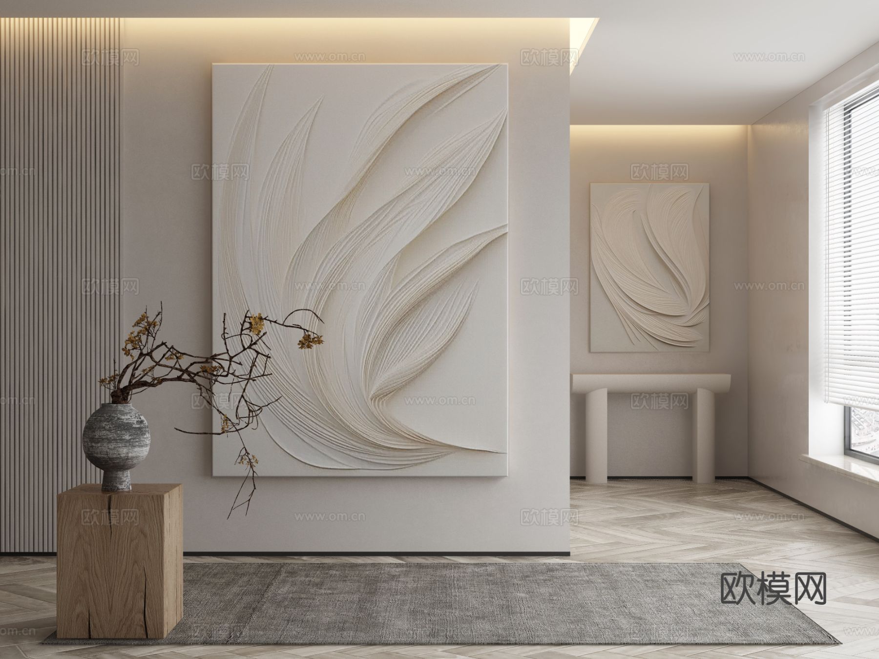 侘寂挂画 油画3d模型