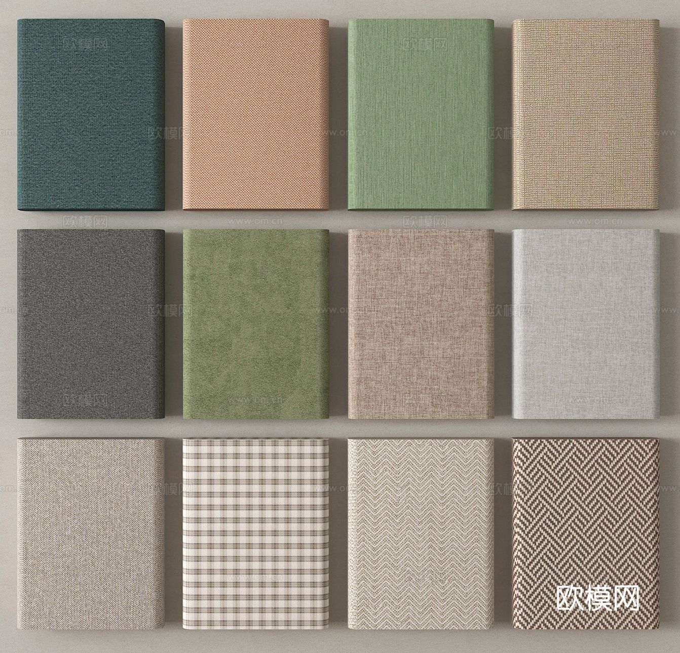 现代布纹 布料 墙布 护墙板3d模型