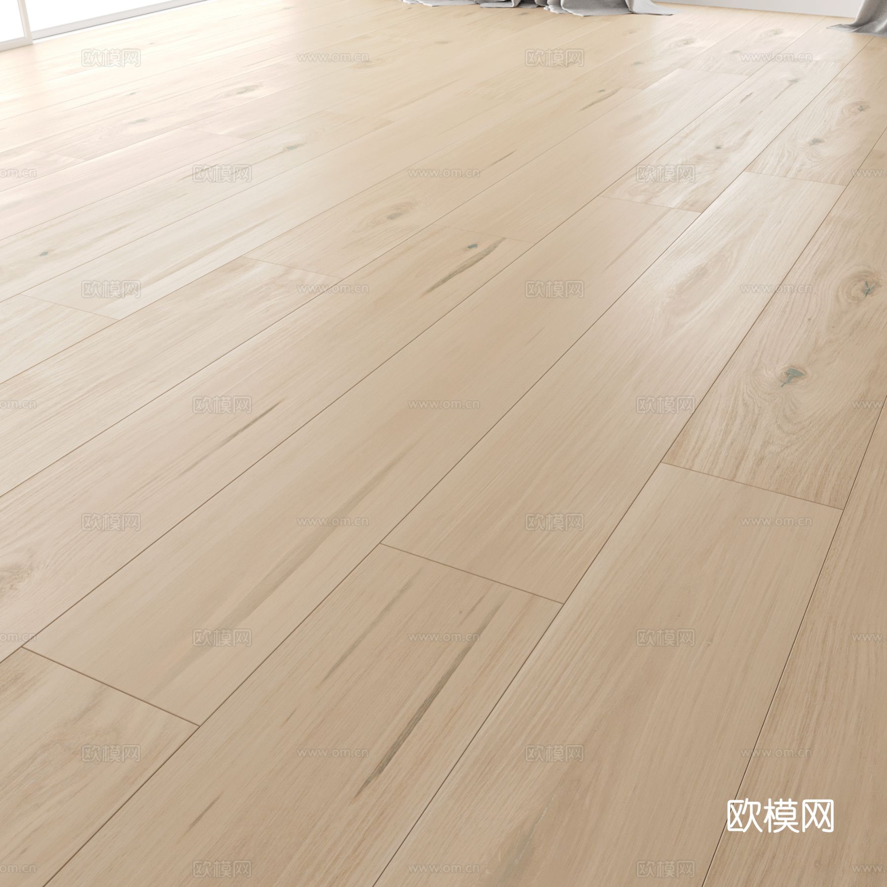 北欧橡木地板 原木色地板3d模型