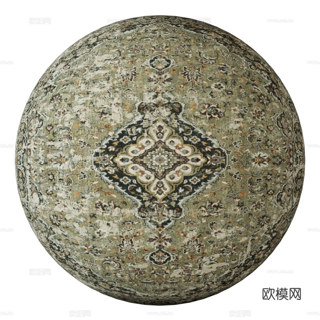 绿色复古波斯地毯CR物理材质（2021以上版本）下载