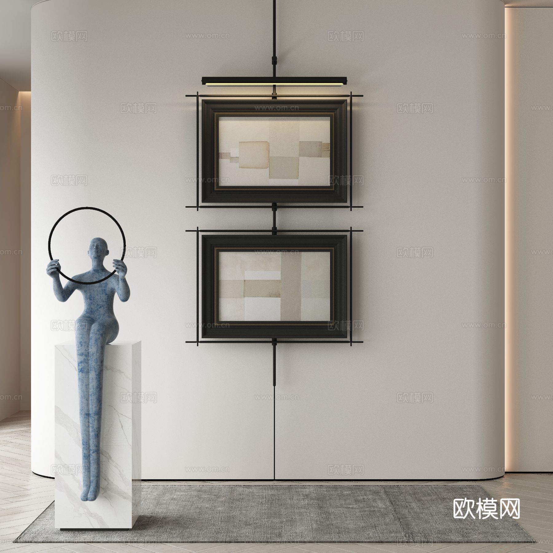 侘寂挂画 油画3d模型