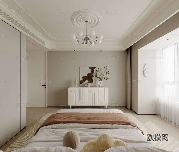 現(xiàn)代簡約大平層客餐廳效果圖下載(渲染圖14)