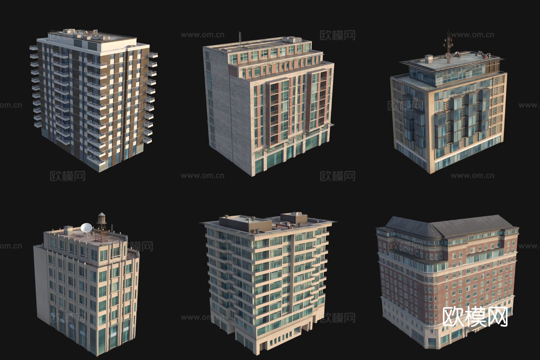 精细城市配楼3d模型