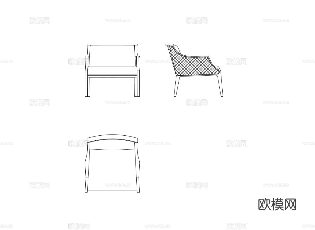 Porada 沙发 家具CAD三视图