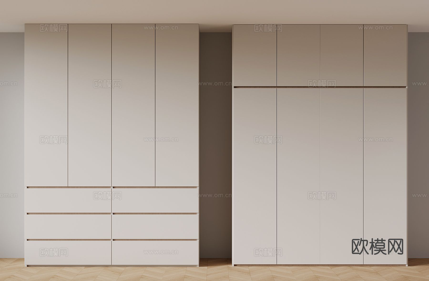 现代衣柜 极简衣柜3d模型