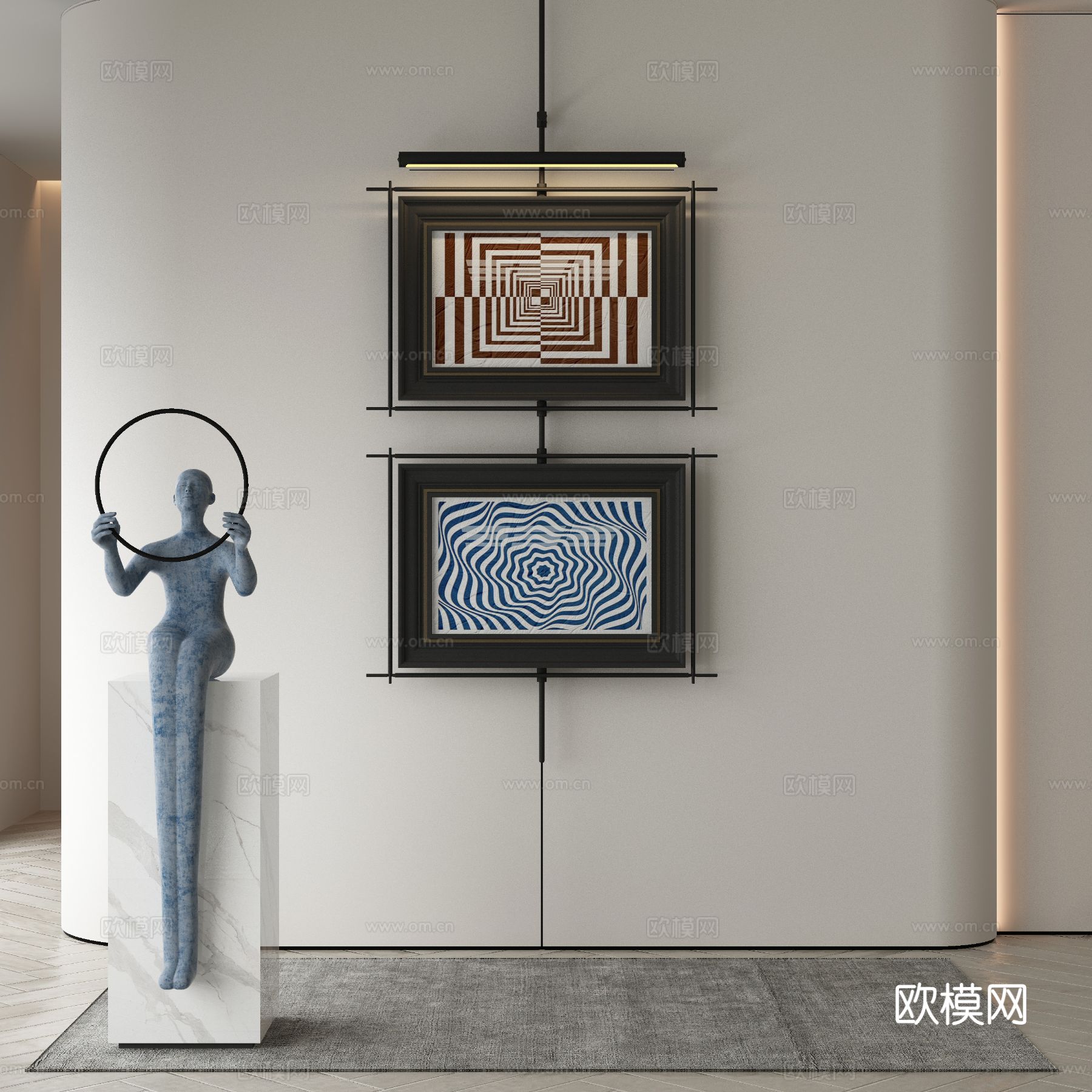 侘寂挂画 油画3d模型