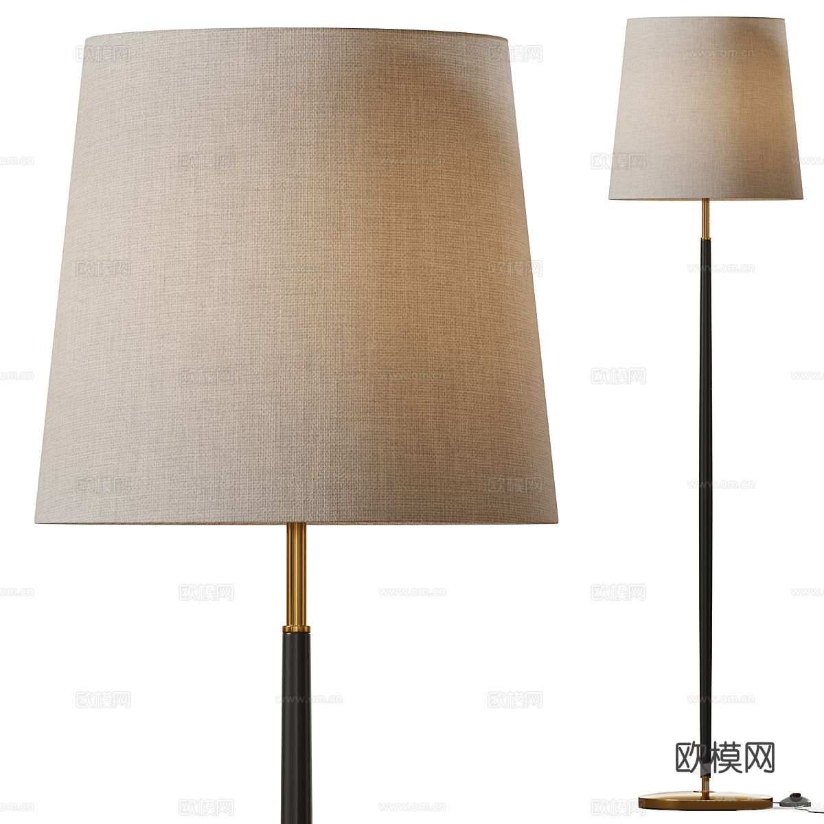 新中式轻奢落地灯3d模型