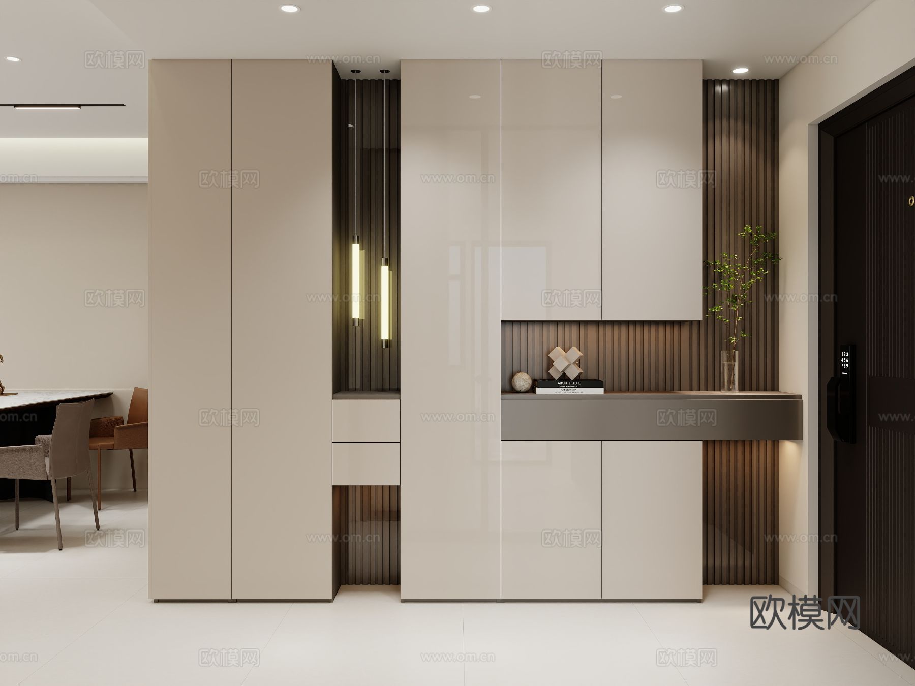 现代玄关过道装修效果图下载（渲染图1）