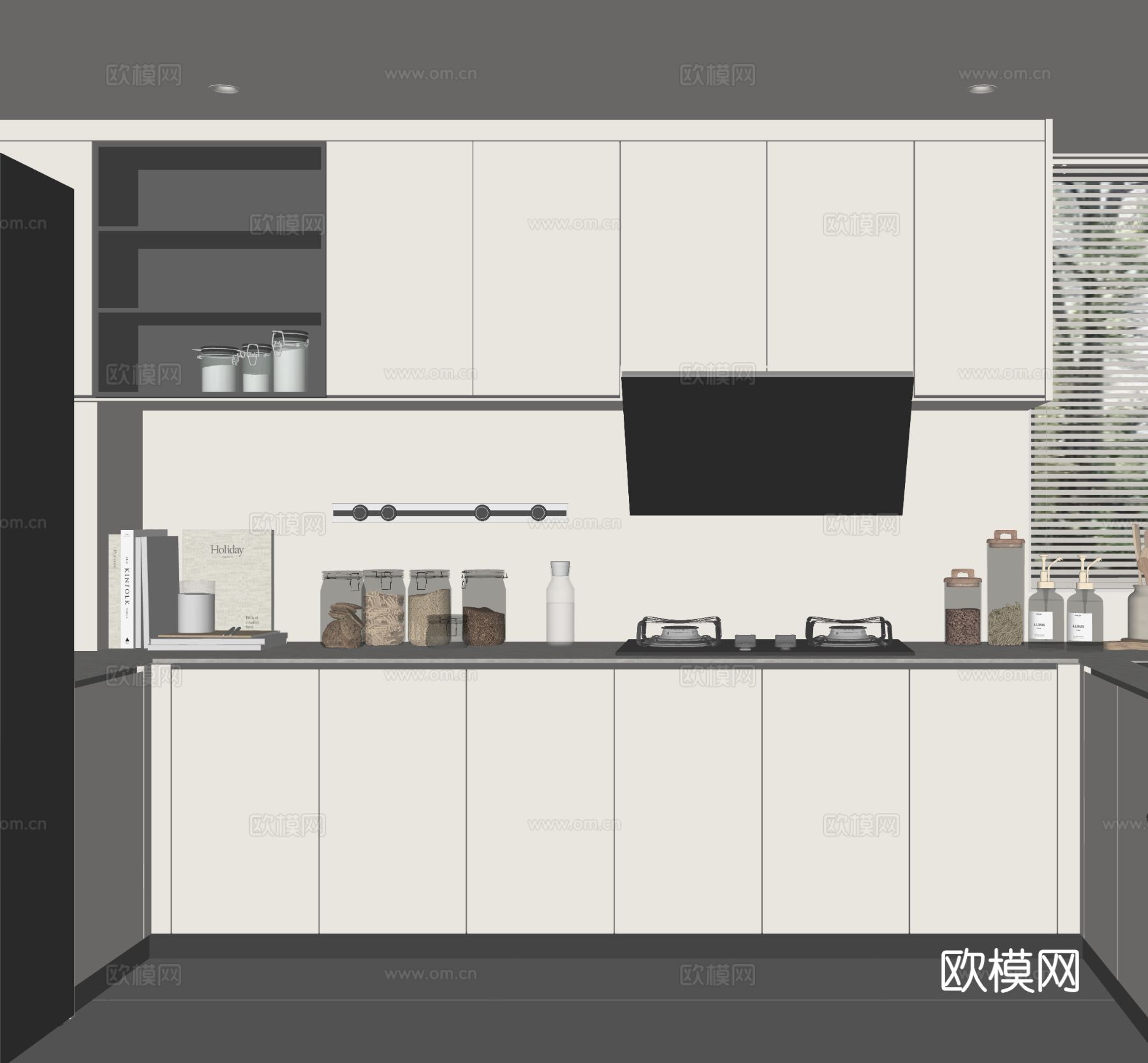 现代家居厨房su模型
