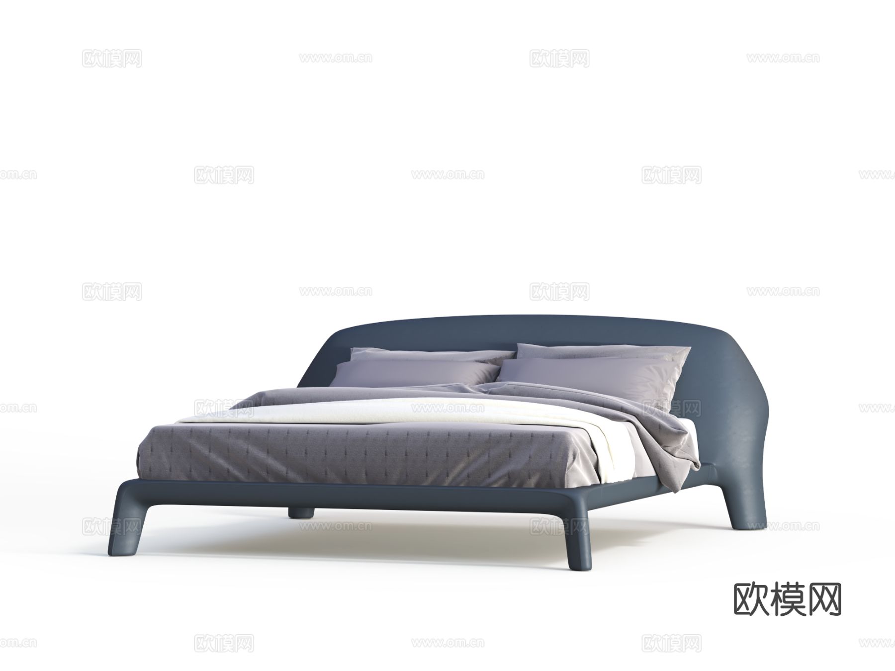 传世 BED-6996双人床3d模型