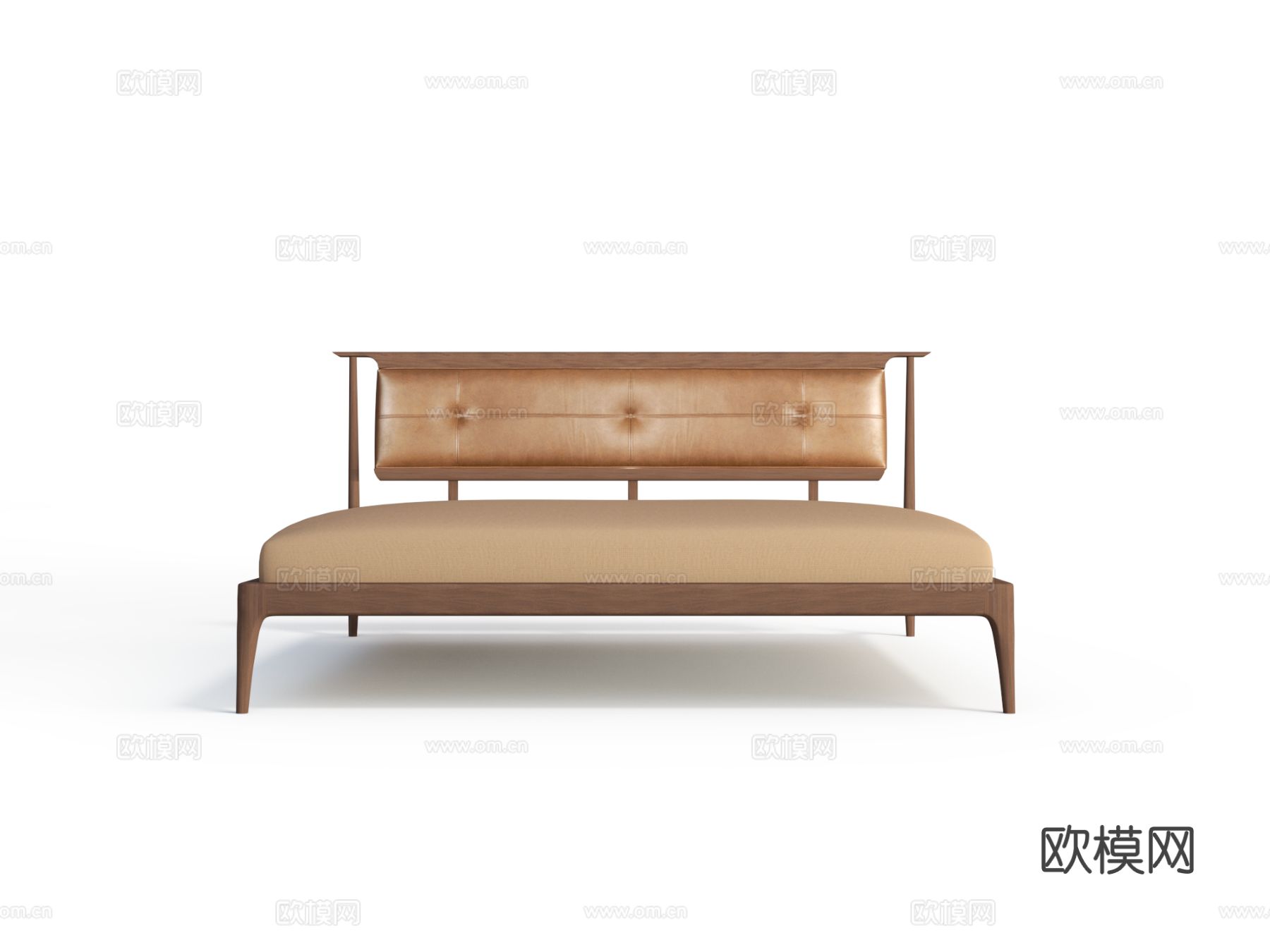 传世 BED-6102双人床3d模型