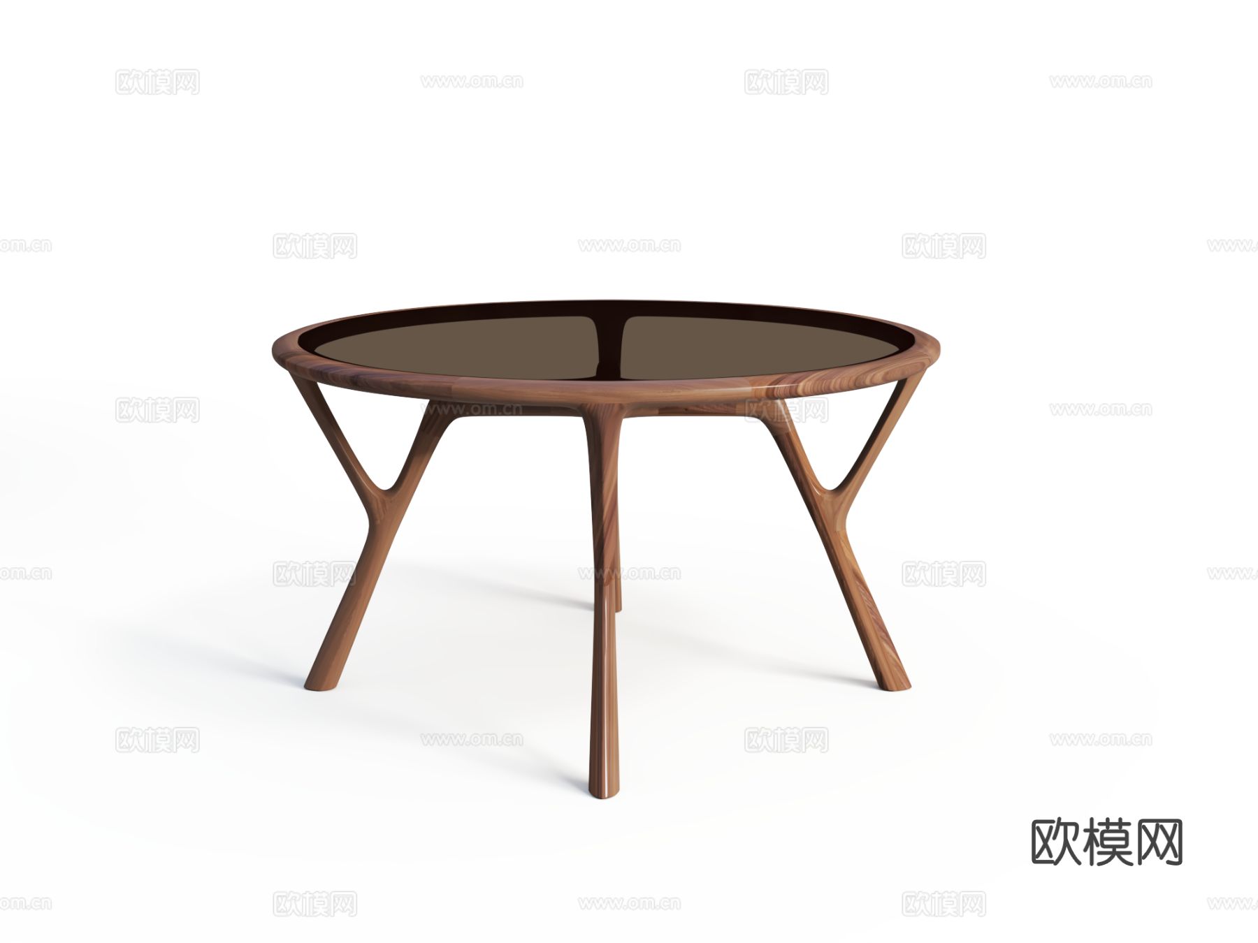 传世 DT-6137茶玻璃餐桌3d模型
