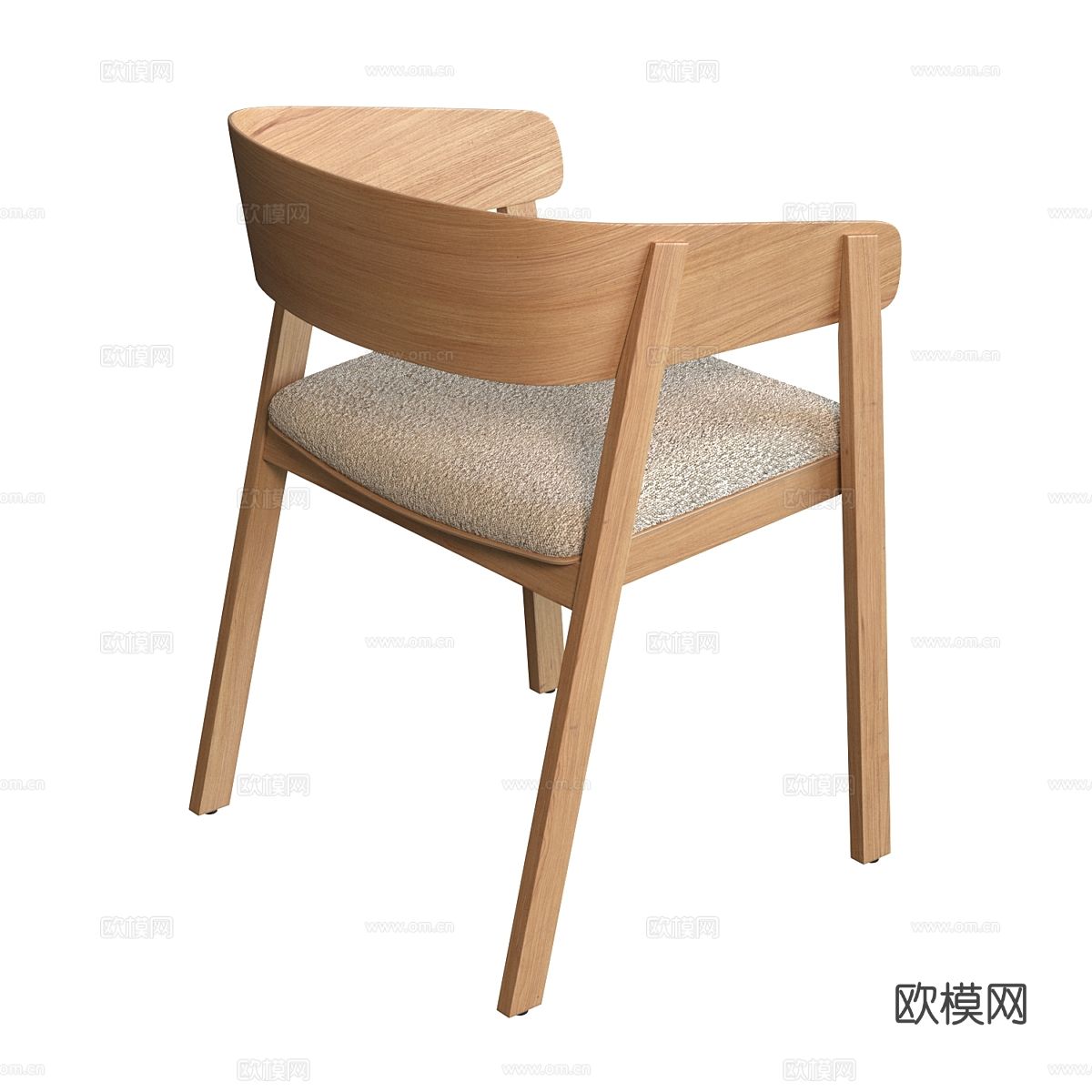 新中式实木餐椅 单椅3d模型