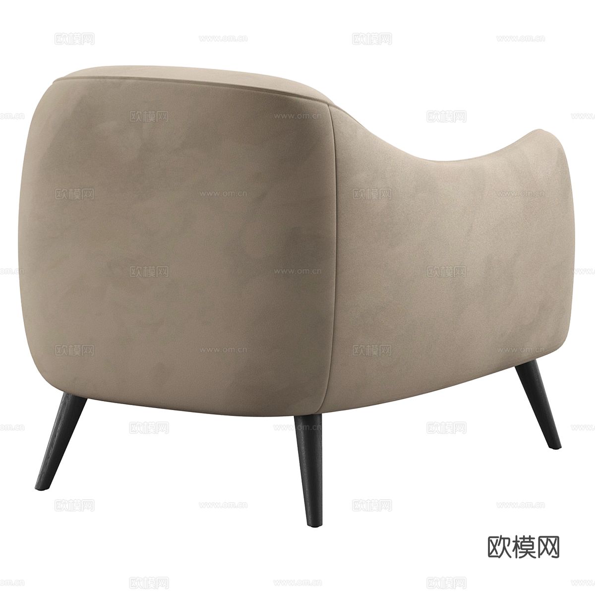 意式布艺扶手椅3d模型