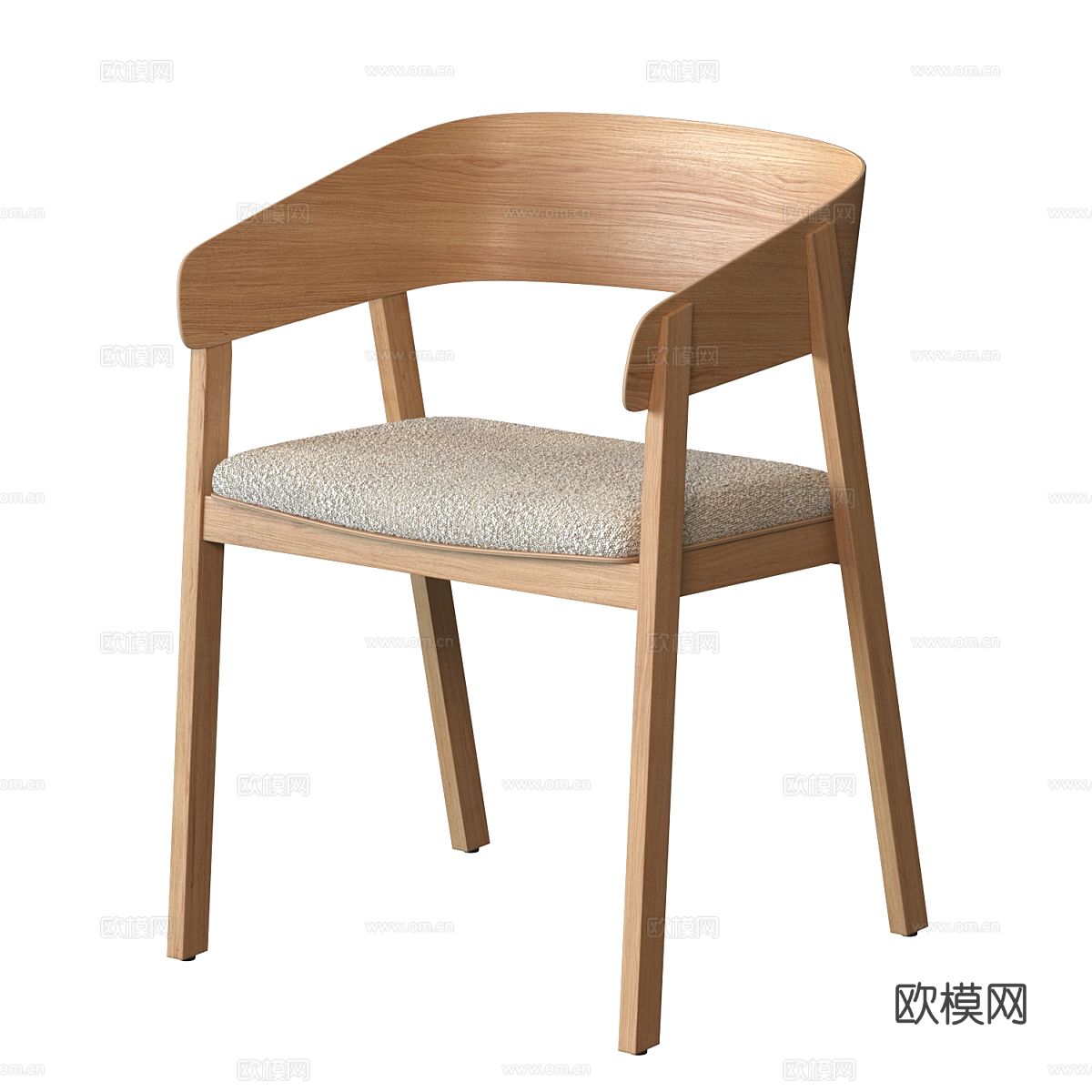 新中式实木餐椅 单椅3d模型