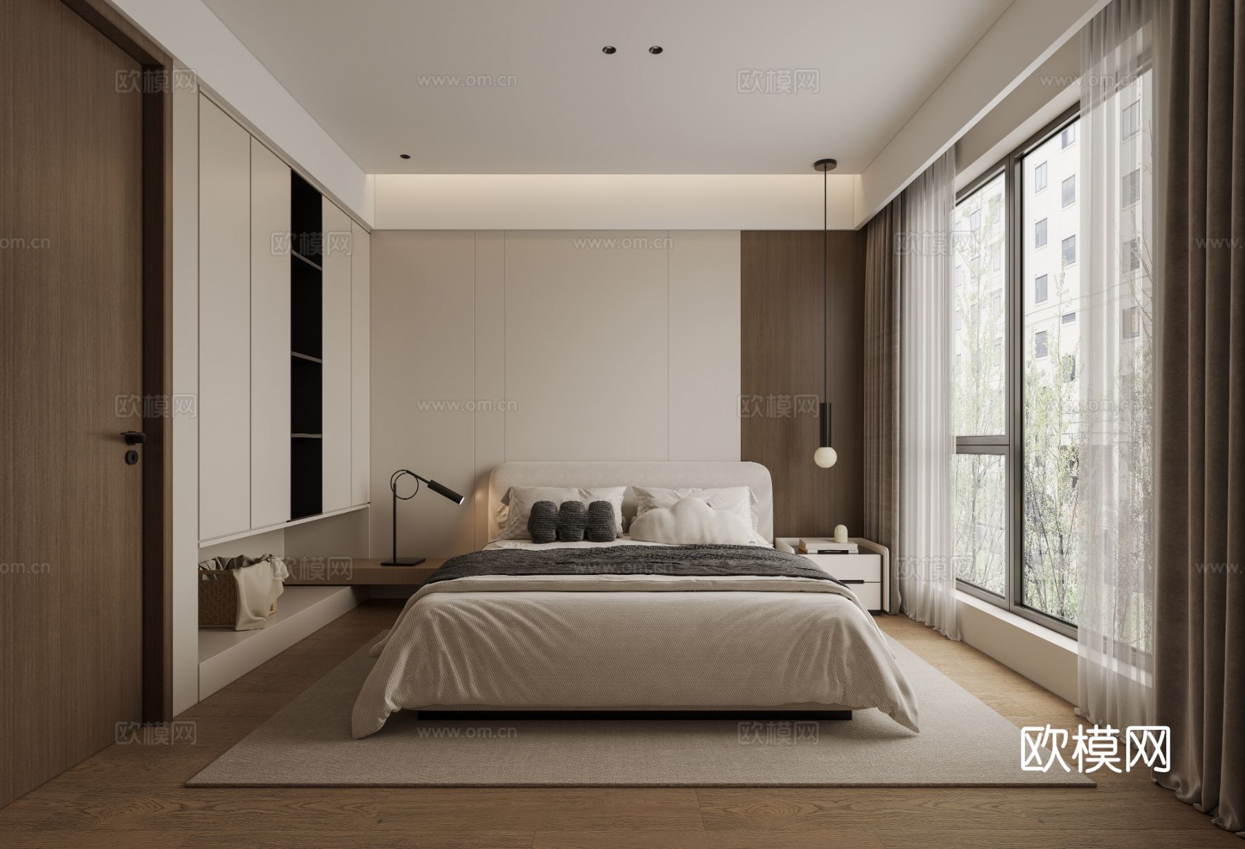现代卧室3d模型下载