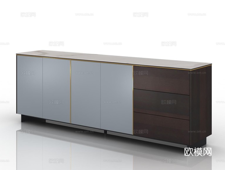 哈根HGDS-G027 餐边柜3d模型下载(渲染图2)