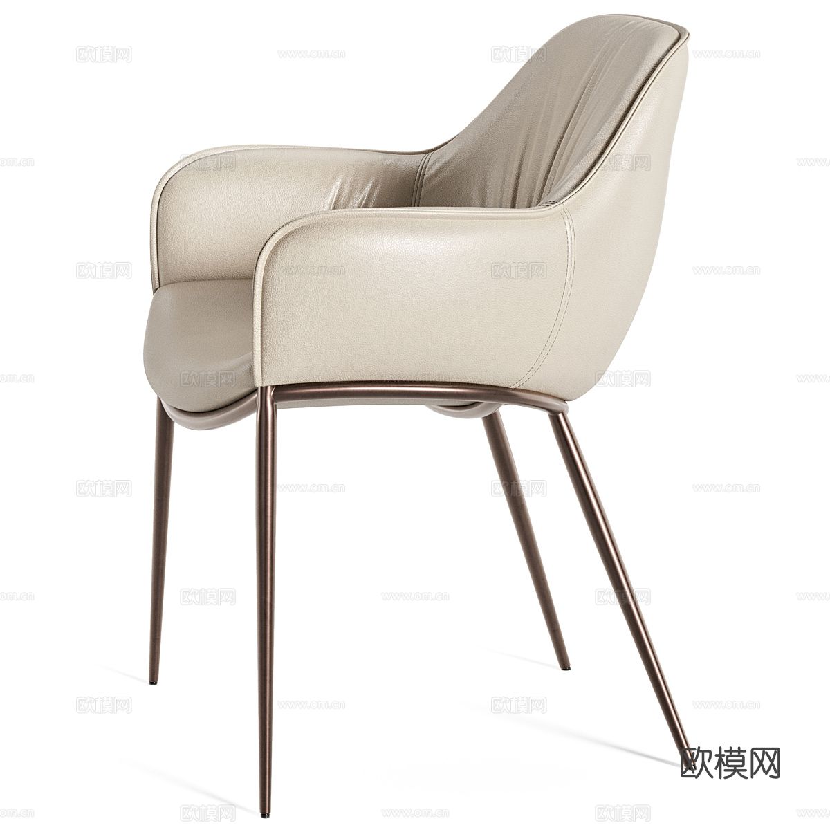 轻奢布艺皮革椅子3d模型