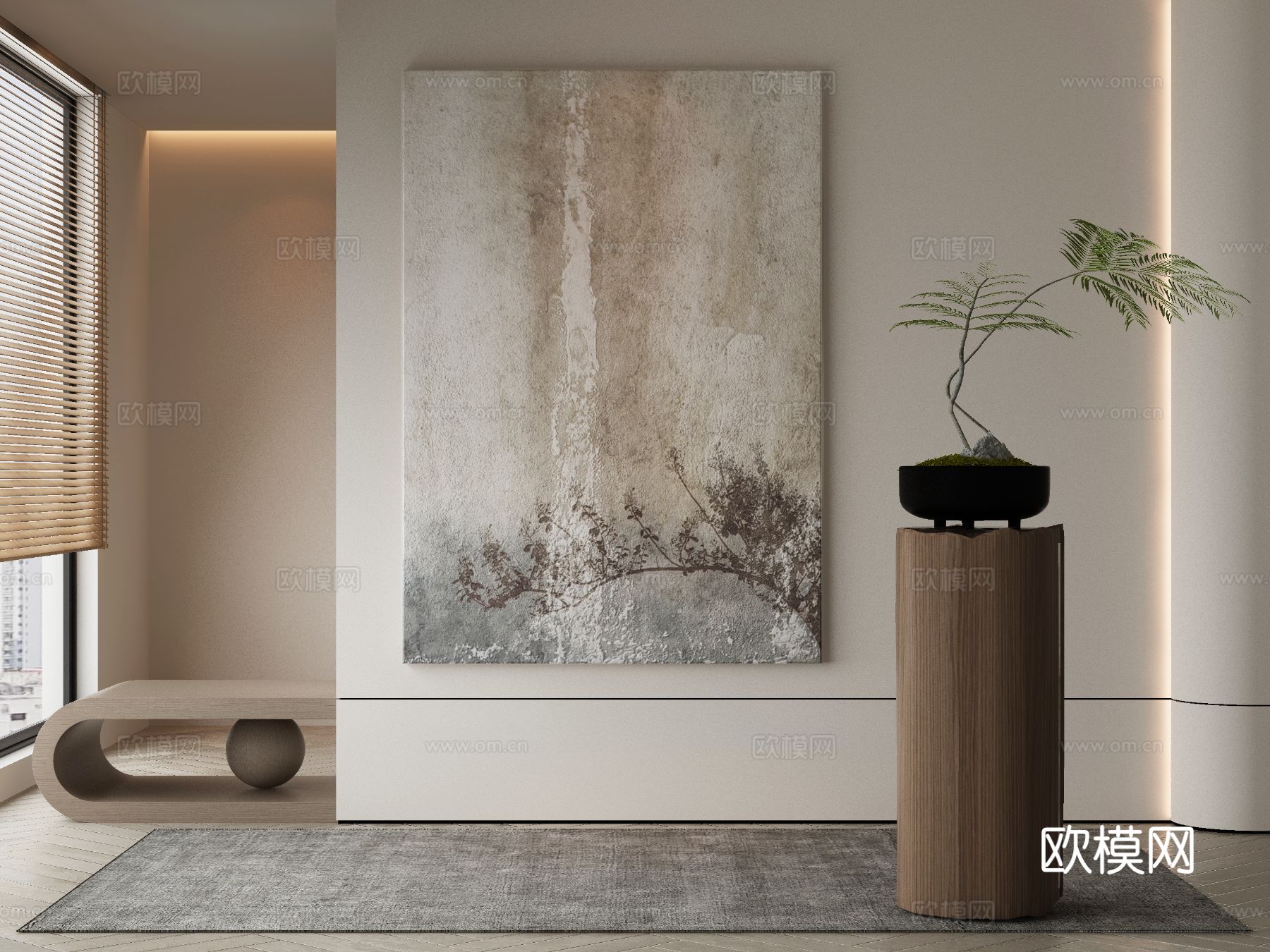 侘寂挂画 油画3d模型
