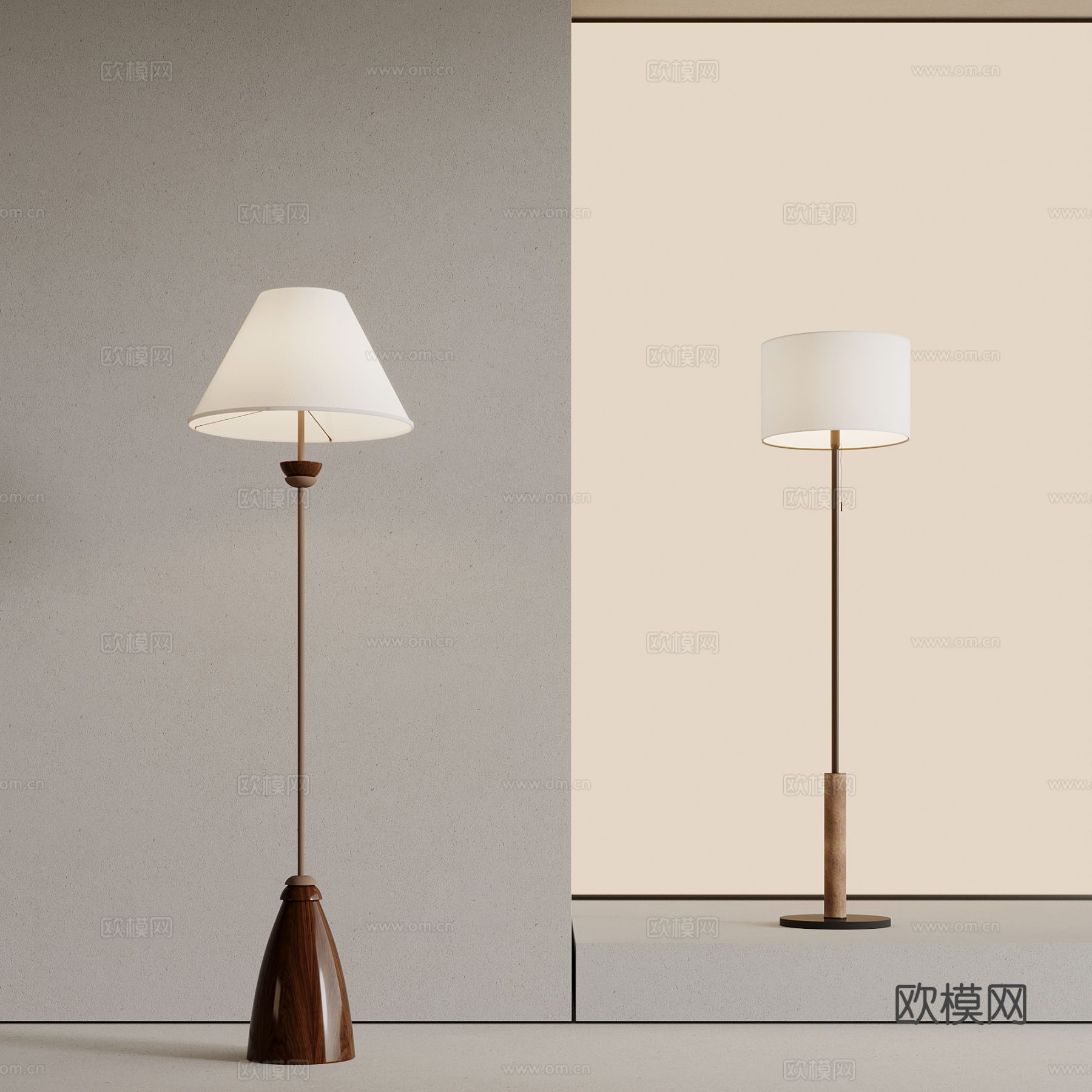 落地灯 中古风落地灯3d模型