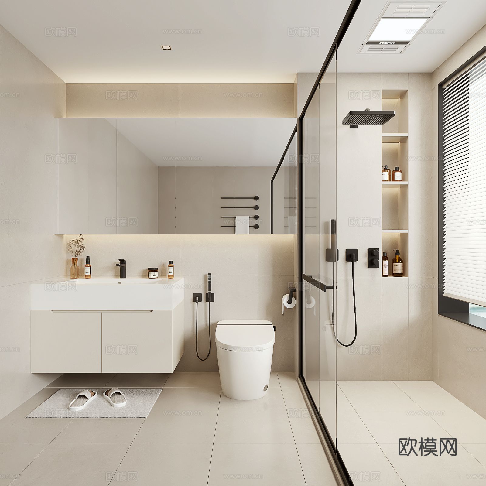 现代卫生间 浴室3d模型