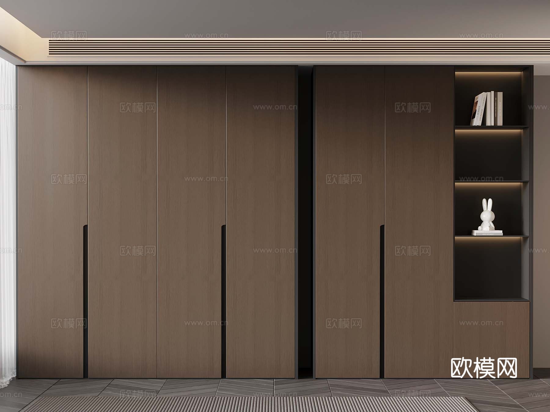 意式衣柜 简易衣柜3d模型