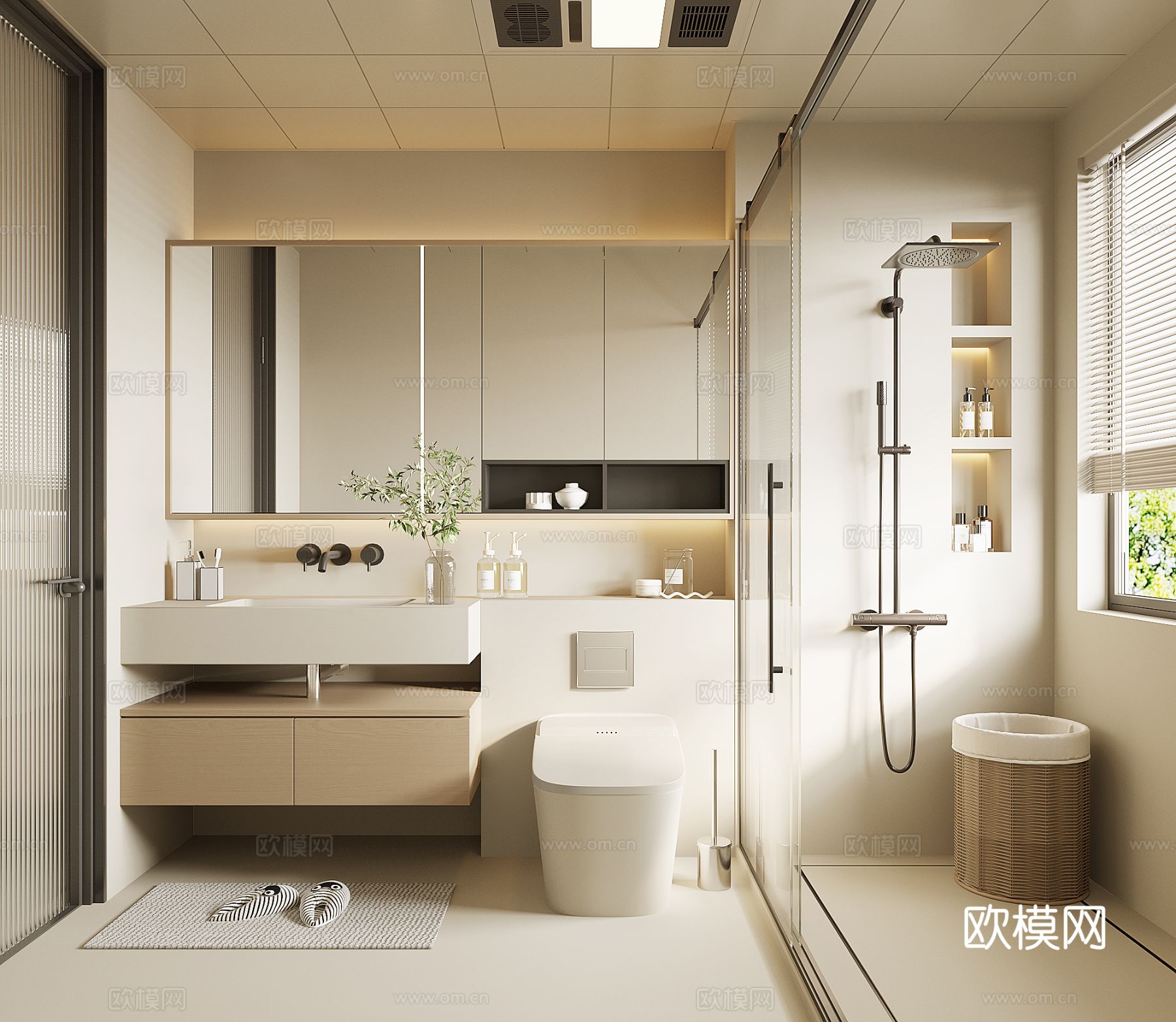 现代家居卫生间 浴室3d模型