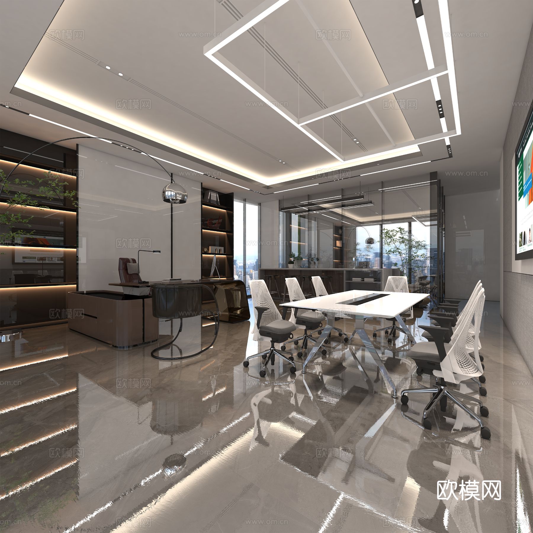 总经理办公室装修效果图下载（渲染图1）