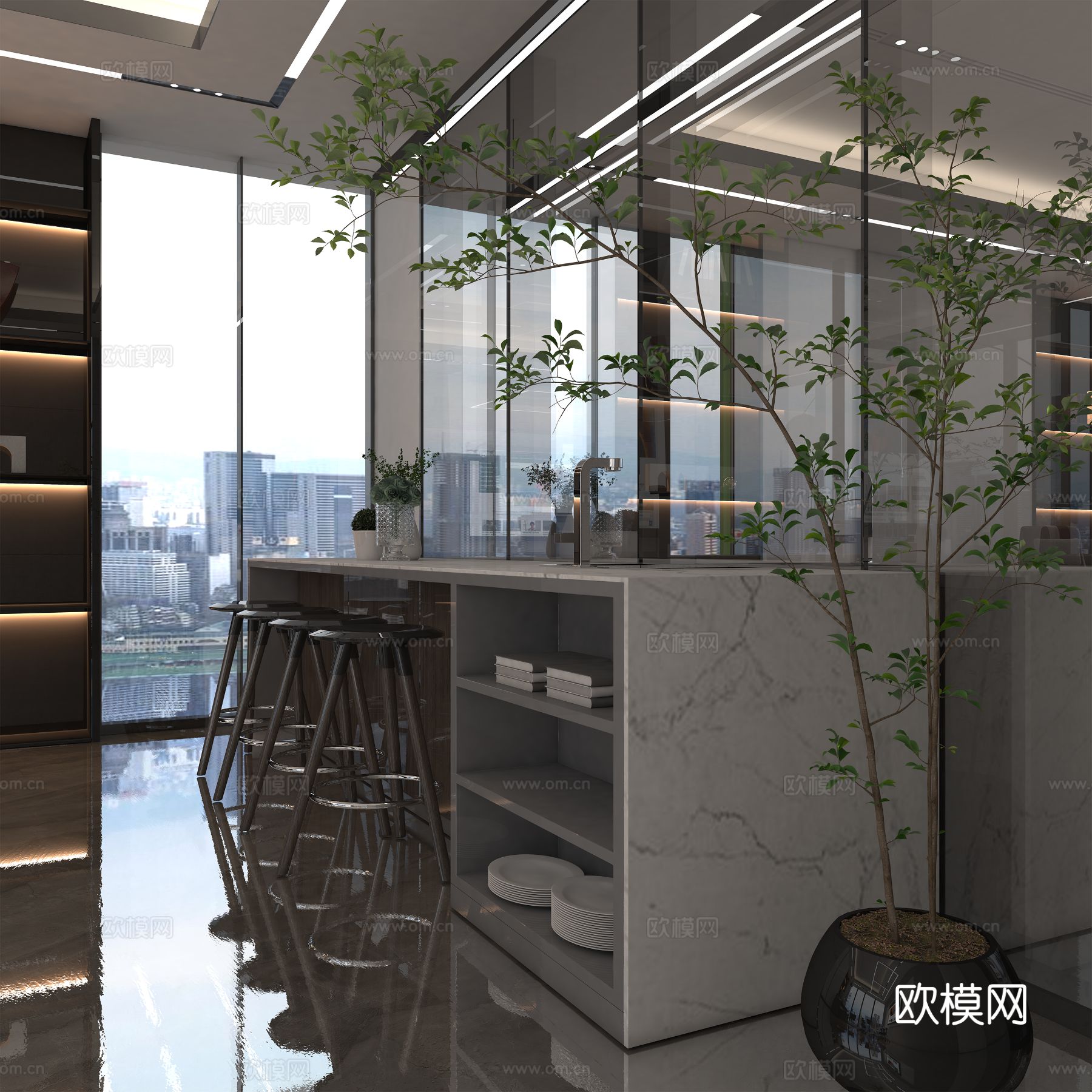 总经理办公室装修效果图下载（渲染图2）