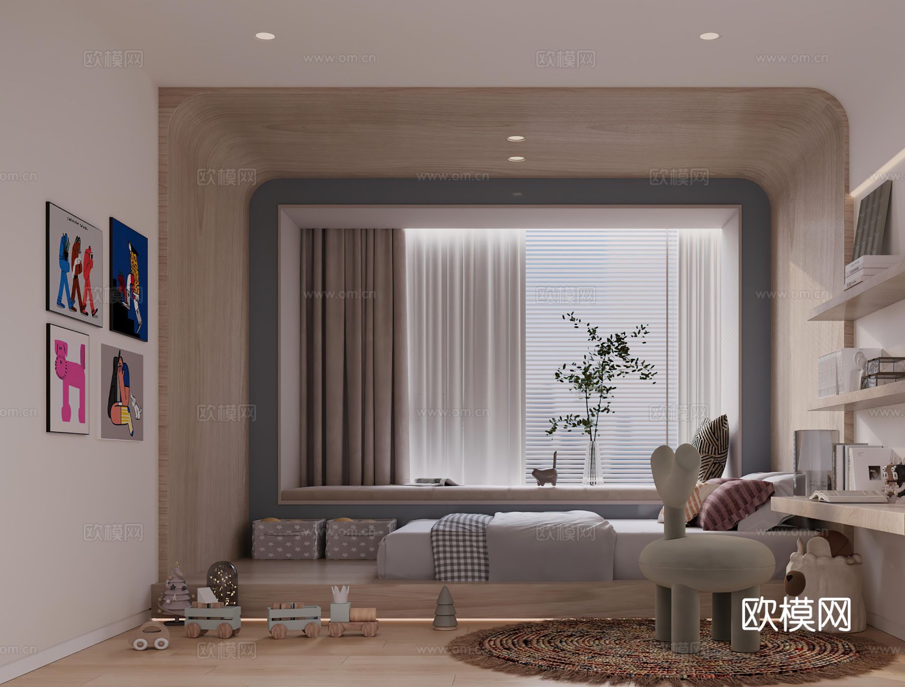 儿童房装修效果图下载（渲染图2）