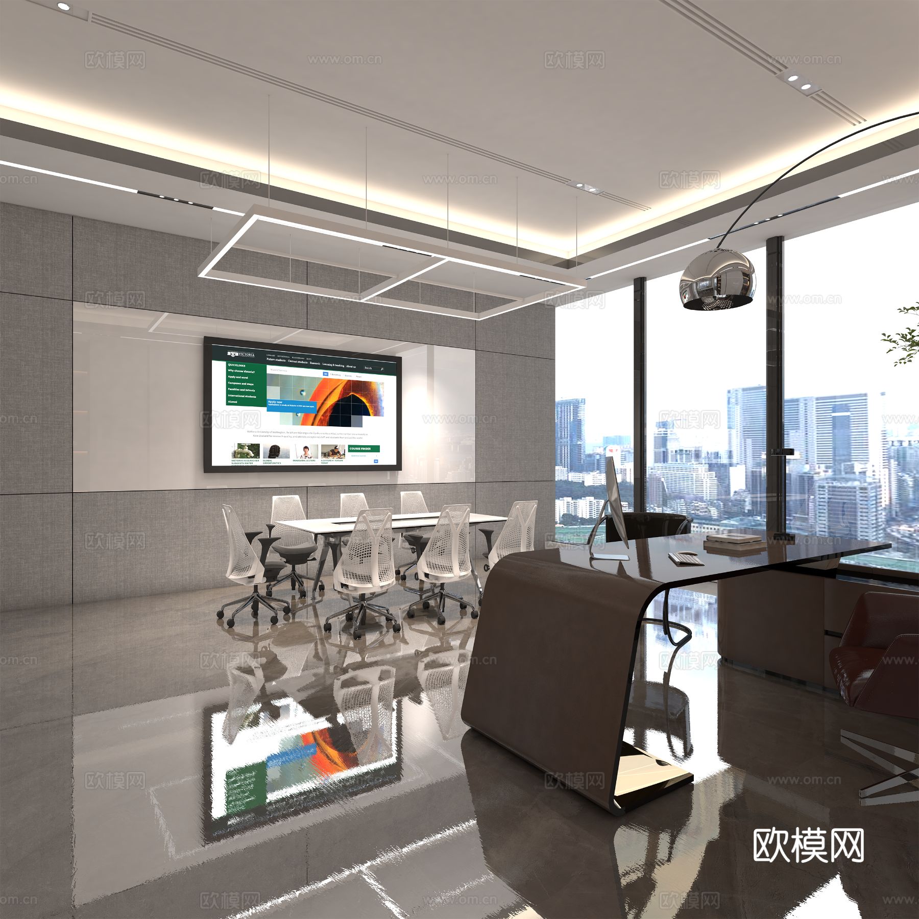 总经理办公室装修效果图下载（渲染图4）