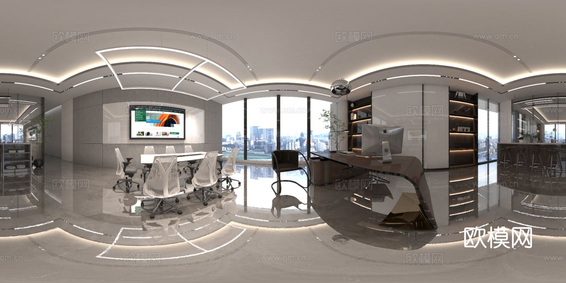 总经理办公室装修效果图下载（渲染图5）