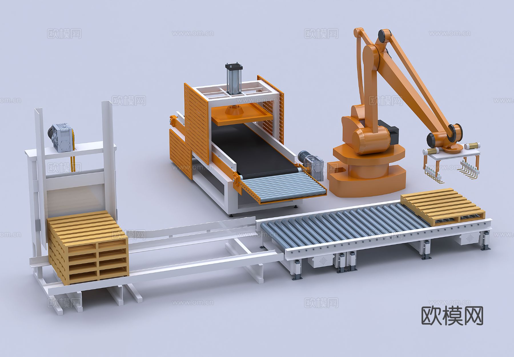 自动包装机堆垛机托盘3d模型