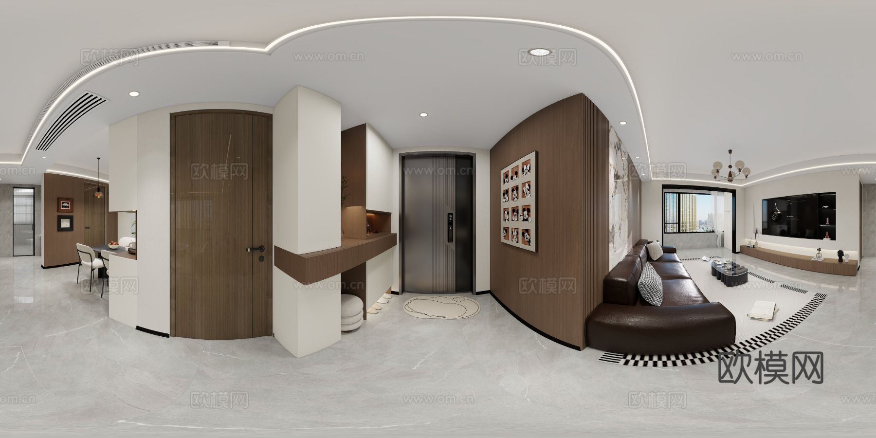 东湖湾28-2-603家装全景效果图下载（渲染图3）