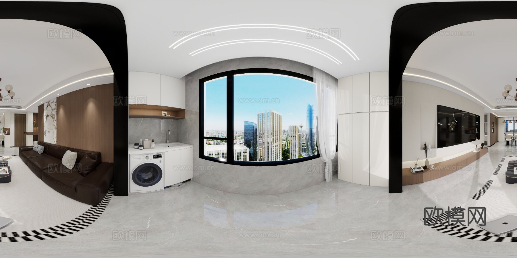 东湖湾28-2-603家装全景效果图下载（渲染图6）