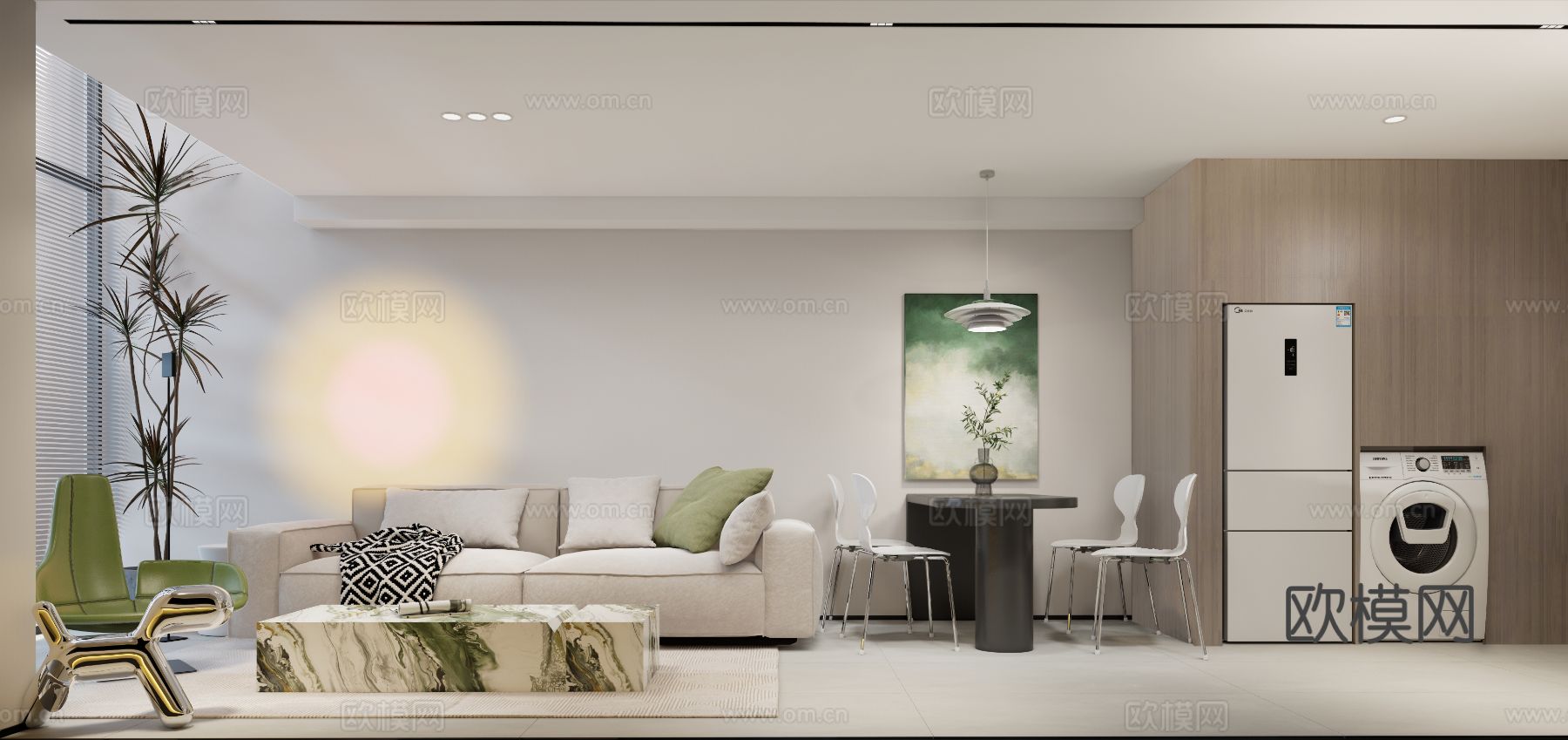 loft公寓装修效果图下载（渲染图1）